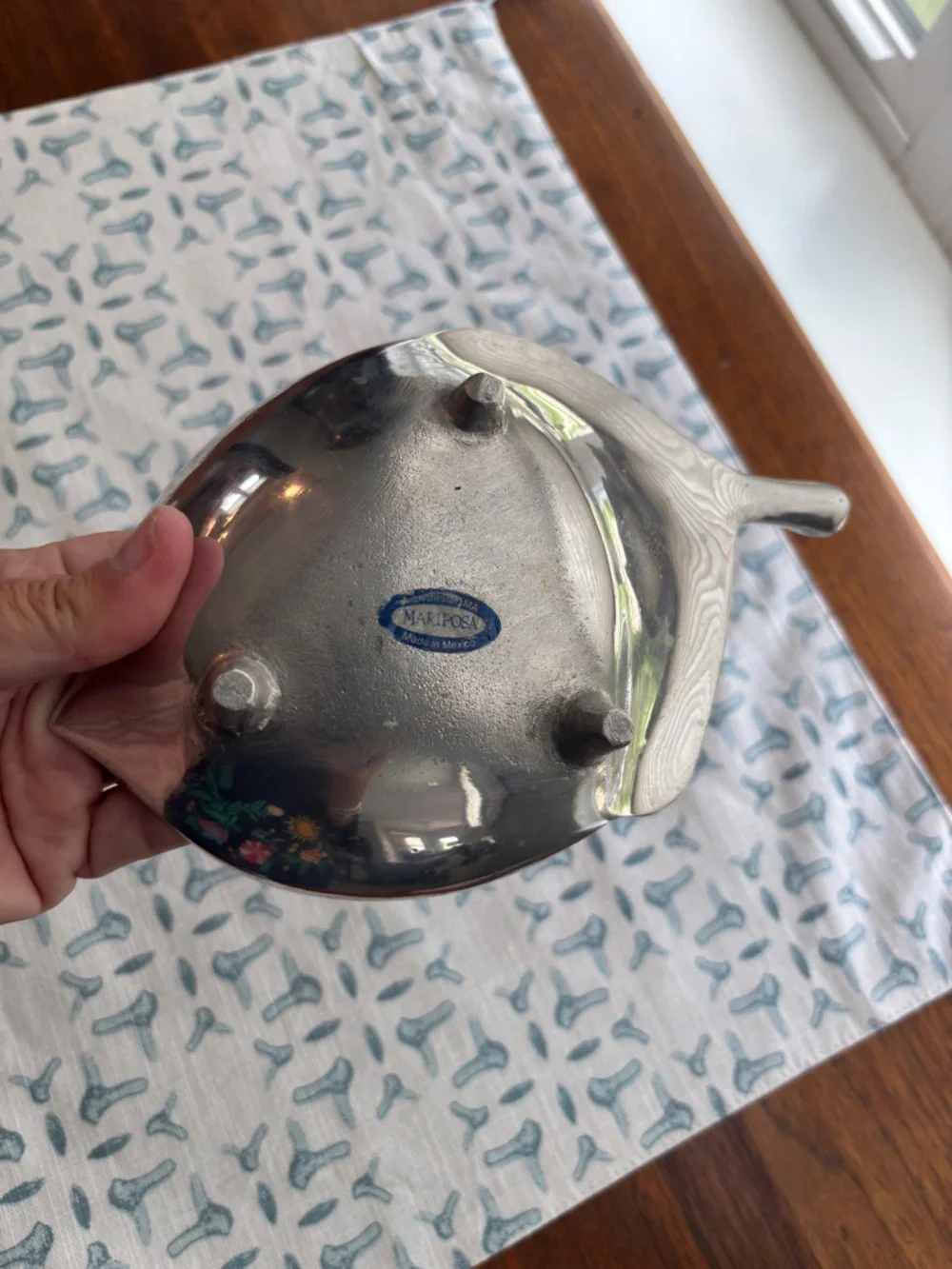 Mariposa Silver Acorn Leaf Serving Dish